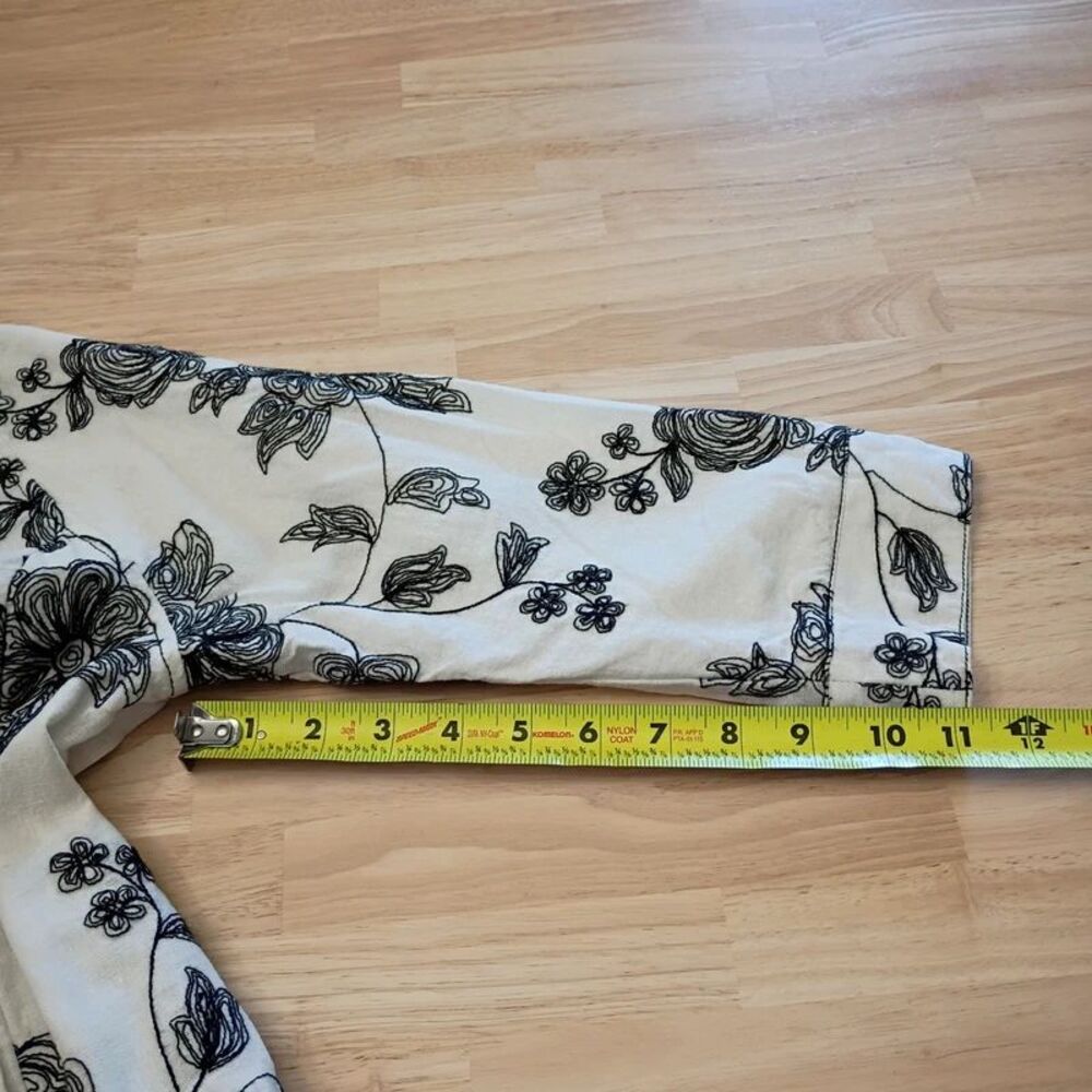 Windridge By Cheryl Nash Women's Top Linen Blend 2 Front Pockets Embroidered - Picture 14 of 16